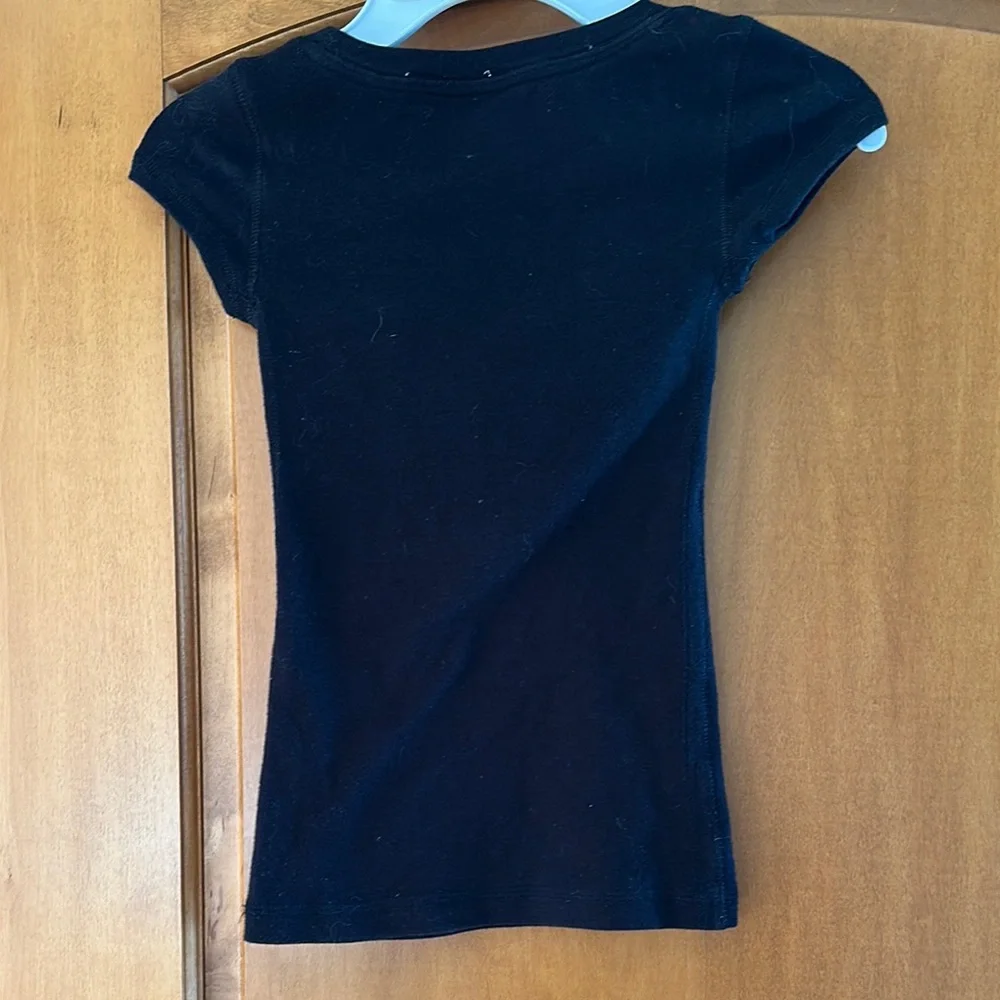 Justice Girls Bling Short Sleeve Black T-shirt Size 6